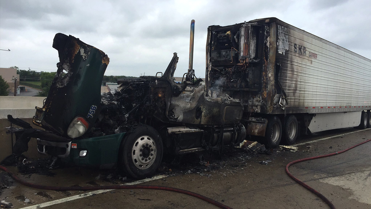 Texas 114 Blocked in Grapevine Due to 18-Wheeler Fire