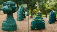 Vandals Decapitate Arlington Park's Dragon
