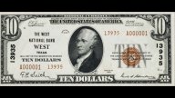 Rare $10 Bill Marked for Town of West to be Sold