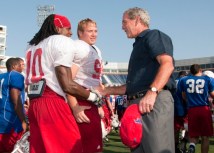 Bush Visits SMU Football Practice
