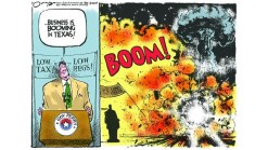 Perry Disgusted by Cartoon Depicting Explosion
