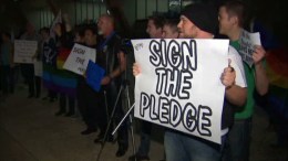 Gay Marriage Pledge Sparks Dallas Protest