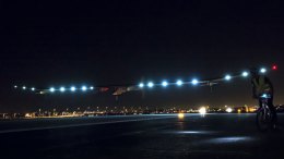 Solar Plane Lands at DFW Airport