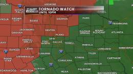 Tornado Watch Issued in N. Texas Until 10 P.M.