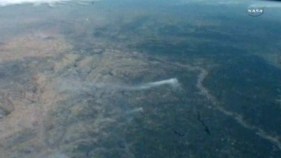 Texas Wildfire Plumes Visible from Space