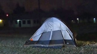 Parents Camp Out in the Cold for Kids