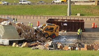 Three Lanes Still Closed Along I30 East of Dallas at Dolphin