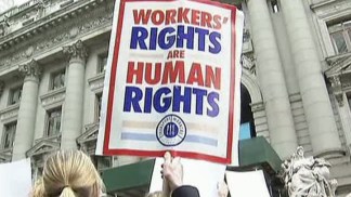 AA Employees Picket in NYC