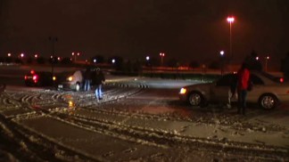 Collin County Snow Freezes Into Ice