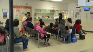 Long Lines for Flu Shots in Arlington
