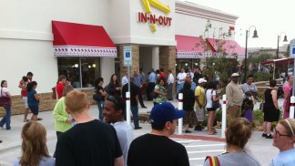 In-N-Out Fans Wait For Hours In The Rain