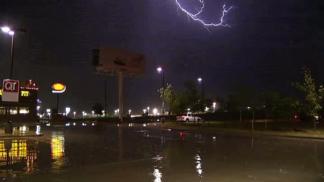 Rain Falls in Denton During Storm