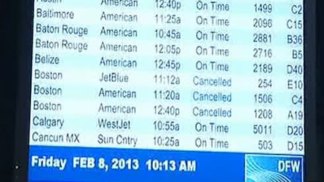 NE Winter Storm Affecting Flights at DFW