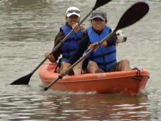 Enjoying White Rock Lake from a Kayak