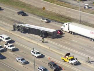 Crash Slows Down LBJ Freeway