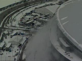 Ice Falling from Cowboys Stadium