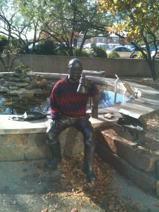 UNT's EESAT Statues Staying Warm