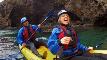 Get Outdoors with Ali Fedotowsky at Kayak Channel Island