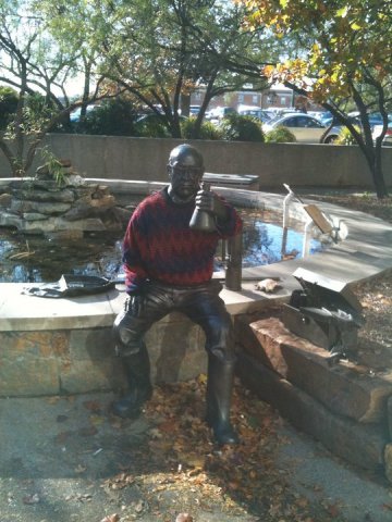 UNT's EESAT Statues Staying Warm