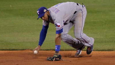 Andrus Dabbles At Third Base