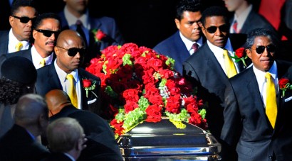 The King of Pop's gold-plated casket was covered in red roses and featured center stage -- but its whereabouts and details of his burial remain a mystery. The King of Pop's gold-plated casket was covered in red roses and featured center stage -- but its whereabouts and details of his burial remain a mystery.