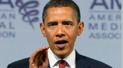 President Obama addresses the American Medical Association during their annual meeting in Chicago, hoping to win their support for his health care reforms.