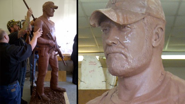 Chris Kyle's Wife Views Clay Statue