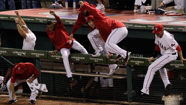 Rangers Celebrate ALCS Victory