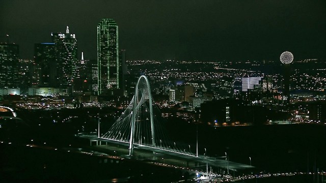 Margaret Hunt Hill Bridge Illuminated