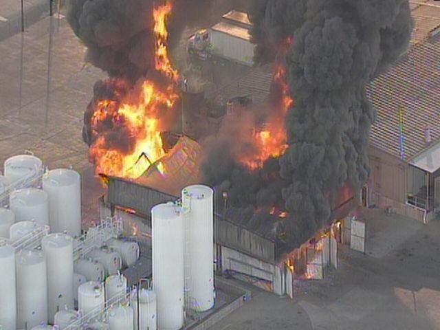 Dramatic Photos: Industrial Facility Catches Fire