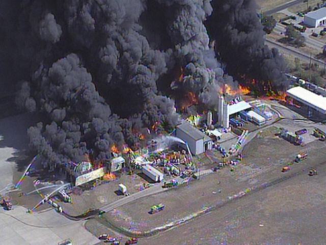 Warehouse in Waxahachie Catches Fire