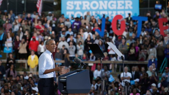 Obama Speech Disrupted by Hecklers Yelling 'Bill Clinton is a Rapist'