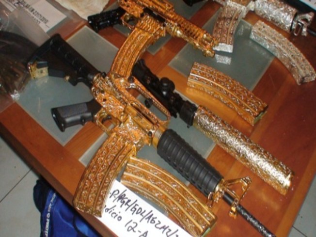 Mexican Feds Seize Druglord's Golden Guns
