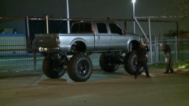 A young woman was crushed to death by the tires of a monster truck outside a strip club in northwest <a title=