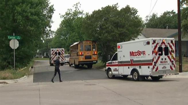 Six children were taken to the hospital after a Fort Worth school district bus was involved in a crash with a car.