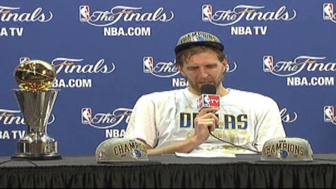 NBA Finals MVP Dirk Nowitzki talks about winning the NBA Champions.