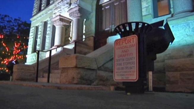 The lawn of the Denton courthouse is open all night, but after a rash of vandalism, the city may be forced to change that to save the valued landmark.