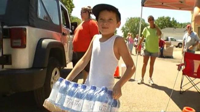 Kemp is handing out bottled water, and providing non-potable water to residents for flushing toilets and other chores, after the city shut off water service to repair pipes and recharge the water towers.