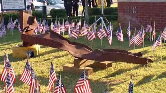 A steel beam from the World Trade Center in New York is on display in Mesquite to honor those who lost their lives on September 11, 2001.