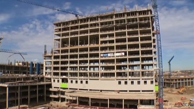 Construction is progressing on the new Parkland Medical Center building.