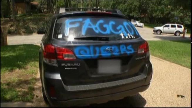 Police say they ve found the people responsible for crude words and pictures that were spray painted all over an Arlington neighborhood.