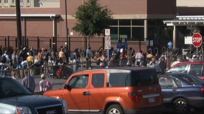 Some neighbors by The Bridge homeless assistance shelter in Dallas were worried a fire drill would end up being disruptive to the area.