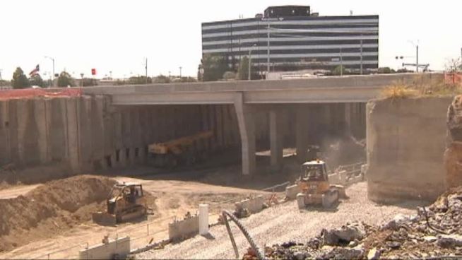A frontage road along State Highway 161 in Grand Prairie closed ahead of schedule for repairs.