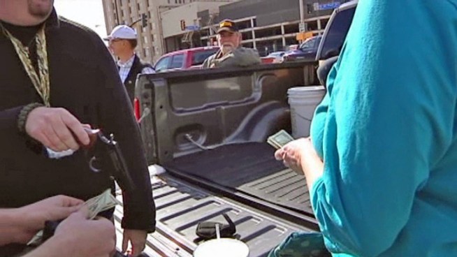 A Dallas church hosts gun buyback program. The guns will be destroyed. Meanwhile, gun owners bought some guns for resale.
