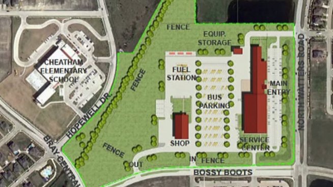 Residents near Cheatham Elementary School are not happy with the Allen Independent School District's plans for a bus barn. Allen ISD calls it a service center and says the growing district already got voter approval on the project to store buses, fuel, food service and more.