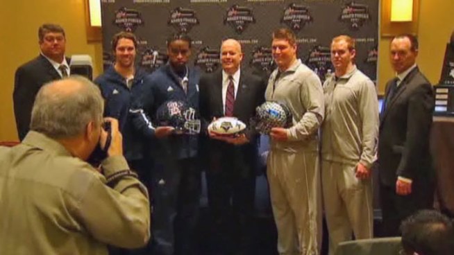 Fort Worth hosts the Bell Helicopter Armed Forces Bowl between Air Force and Rice University at TCU's Amon G. Carter Stadium Saturday morning.