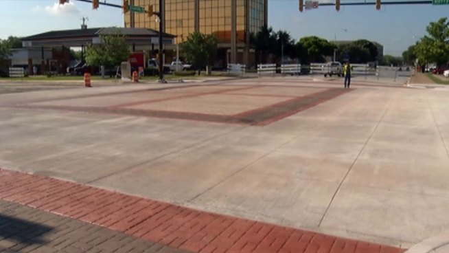 The construction work at the intersection of Berry and University Streets is complete three weeks ahead of schedule.