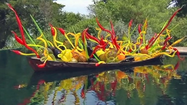 This weekend is the official opening weekend for Chihuly at the Dallas Arboretum which runs from May 5 to November 5. It features glass sculptures installed throughout the  66-acre Arboretum.