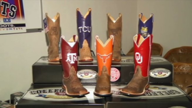 Fort Worth-based Nocona Boots has seen a boost in business thanks to college-themed boots made especially for fans at 41 schools across the country.