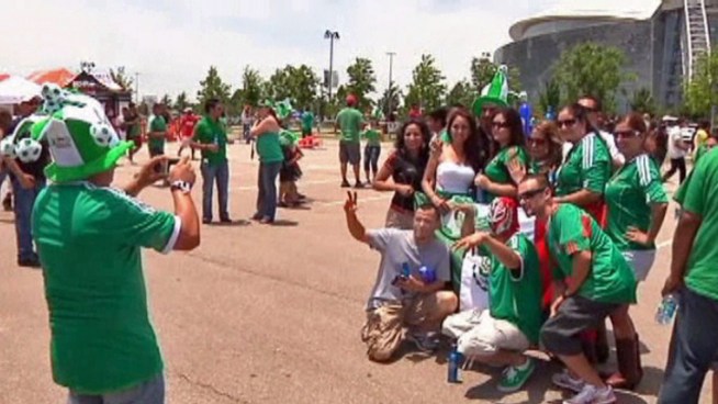 Soccer fans spend the day in Arlington for a highly anticipated match in front a sold-out stadium.